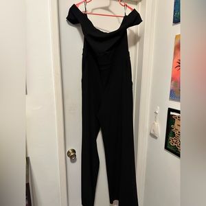 Off the shoulder black jumpsuit
